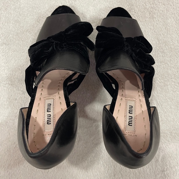 Miu Miu Black Heels, Open Peep Toe Women's Size 7 - Picture 7 of 15